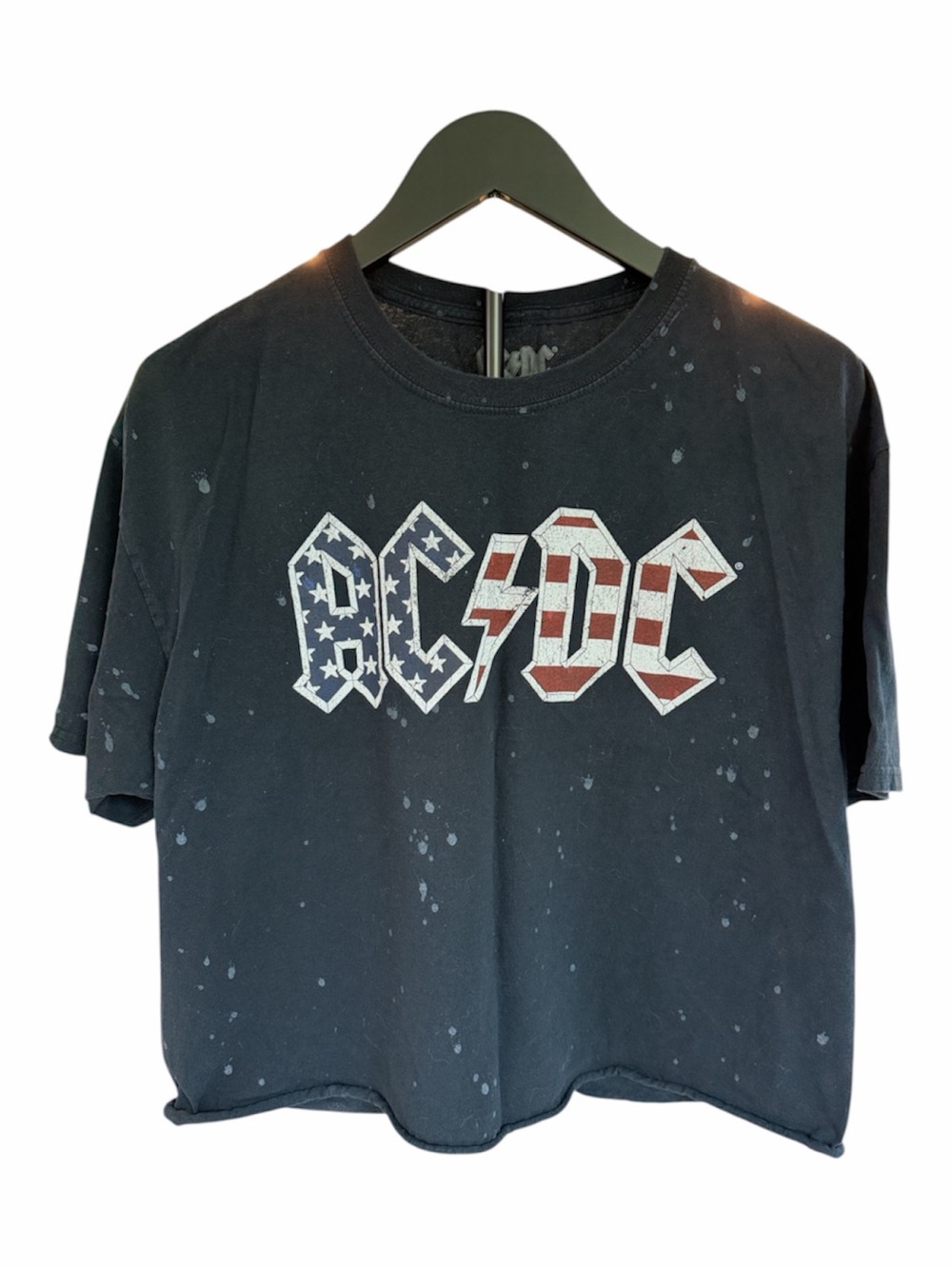 AC/DC Black Short Sleeve Replica 1980 Tour Tee